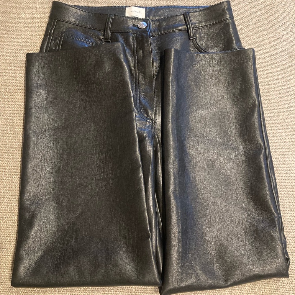 Aritzia Wilfred Melina leather pants.